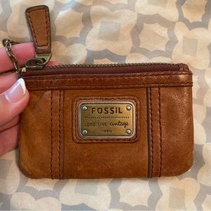 Fossil Brown Leather Keychain Wallet